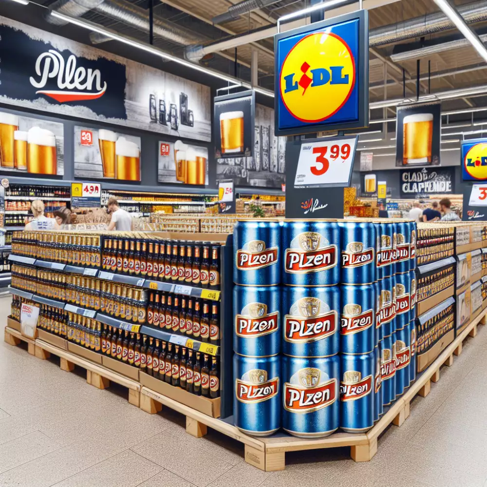 pivo plzeň plech akce lidl